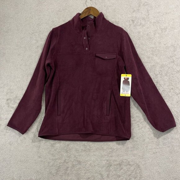 NEW 32 Degrees Heat Women's S Burgundy Pullover Fleece Sweatshirt Soft Warm - Picture 1 of 8